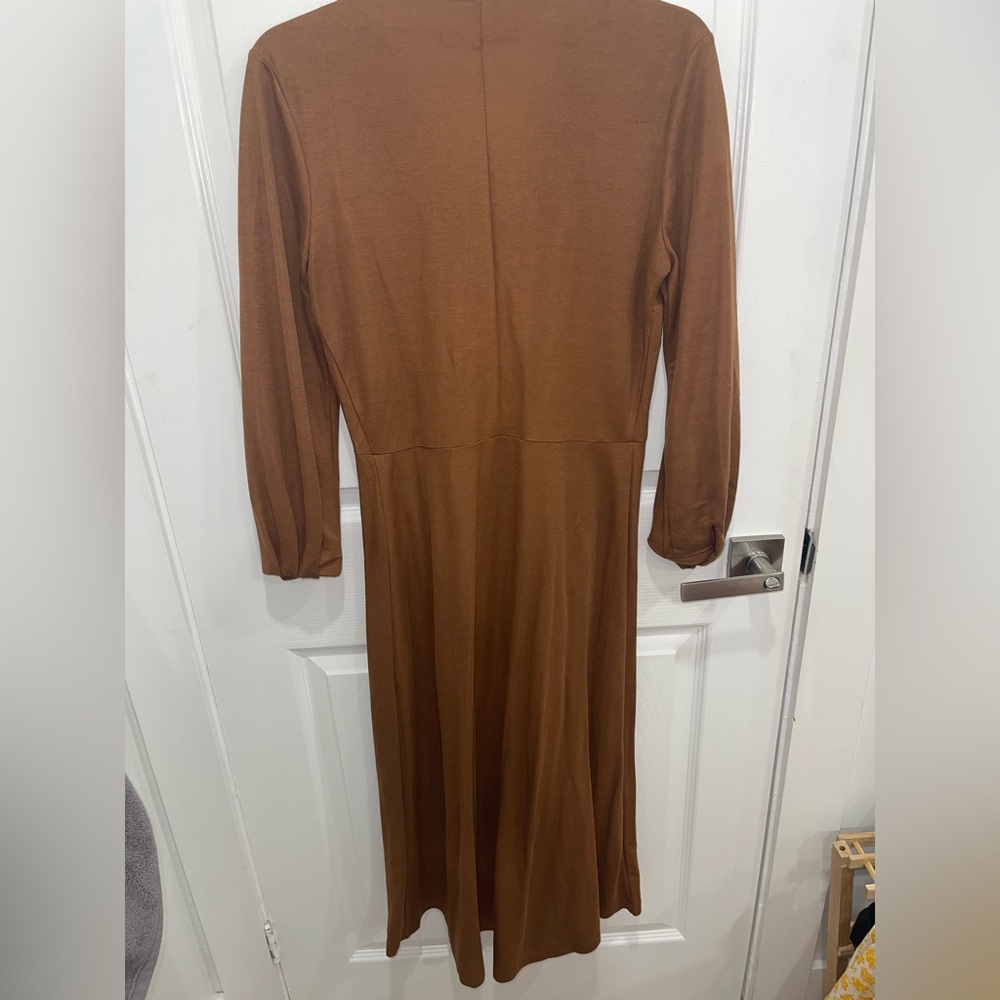 Brown long sleeve dress.